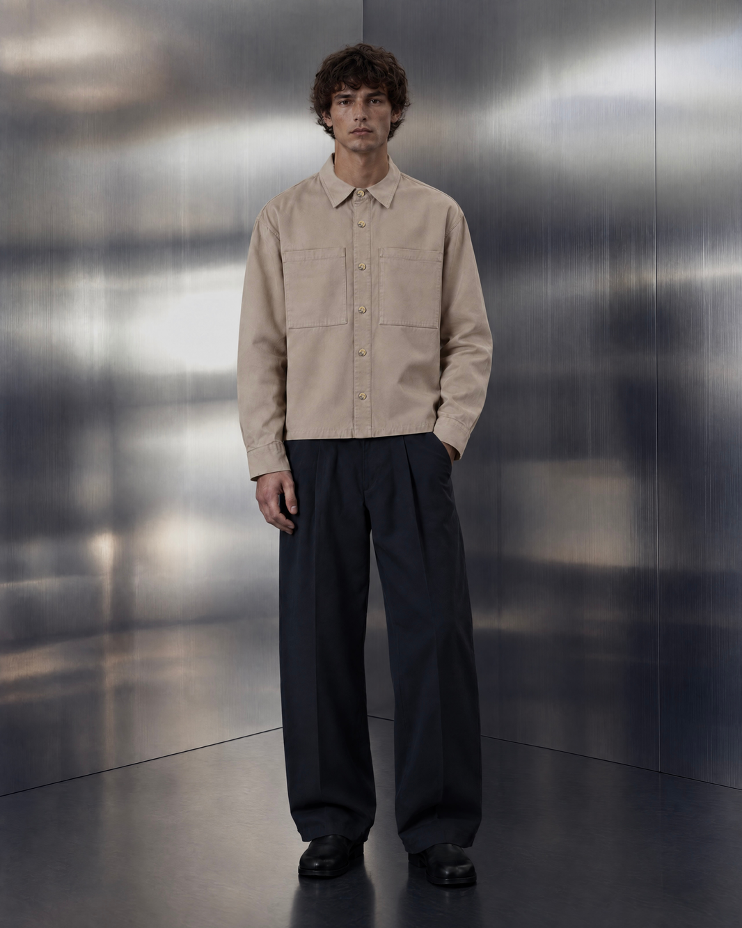 camicia overshirt beige