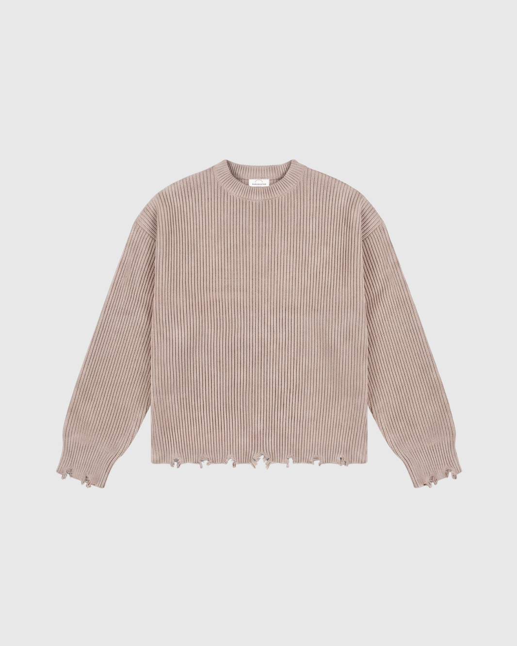 maglione con bordi destrutturati